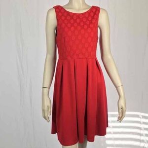ModCloth Red A-Line Dress with Pleats